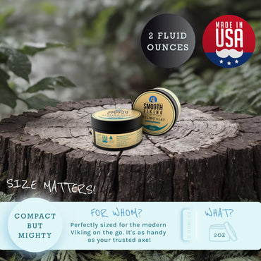 Smooth Viking Hair Clay for Men - Strong Hold, Hair Cream for Men, Clay Pomade for Men, Hair Paste for Men, Hair Styling Clay, Mens Hair Products, Hair Styling Products Matte Finish, Made in USA, 2oz