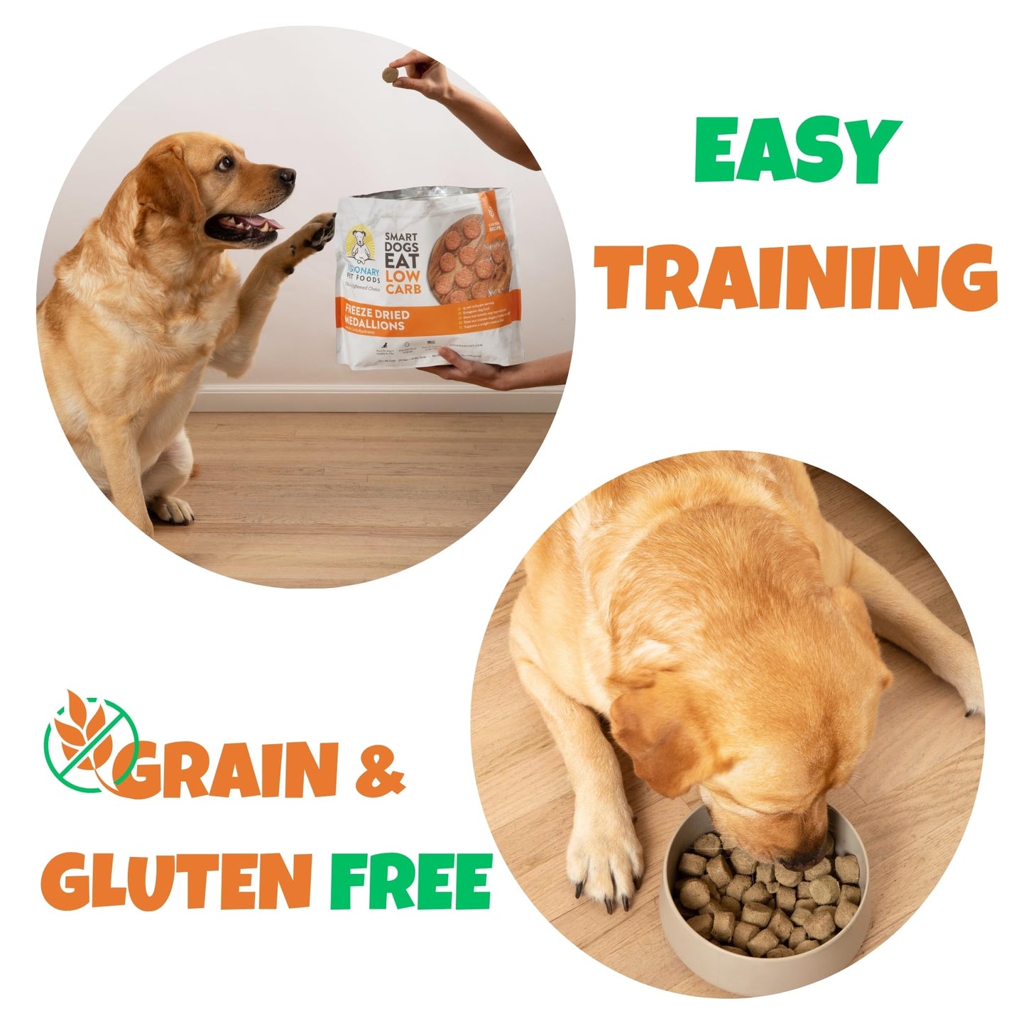 Visionary Pet Foods Chicken Freeze Dried Dog Food, Healthy Training Treats for Puppy or Large Dogs, High Protein, Low Carb, Grain Free, Weight Control, Single Ingredient No Additives, Value Size 25oz