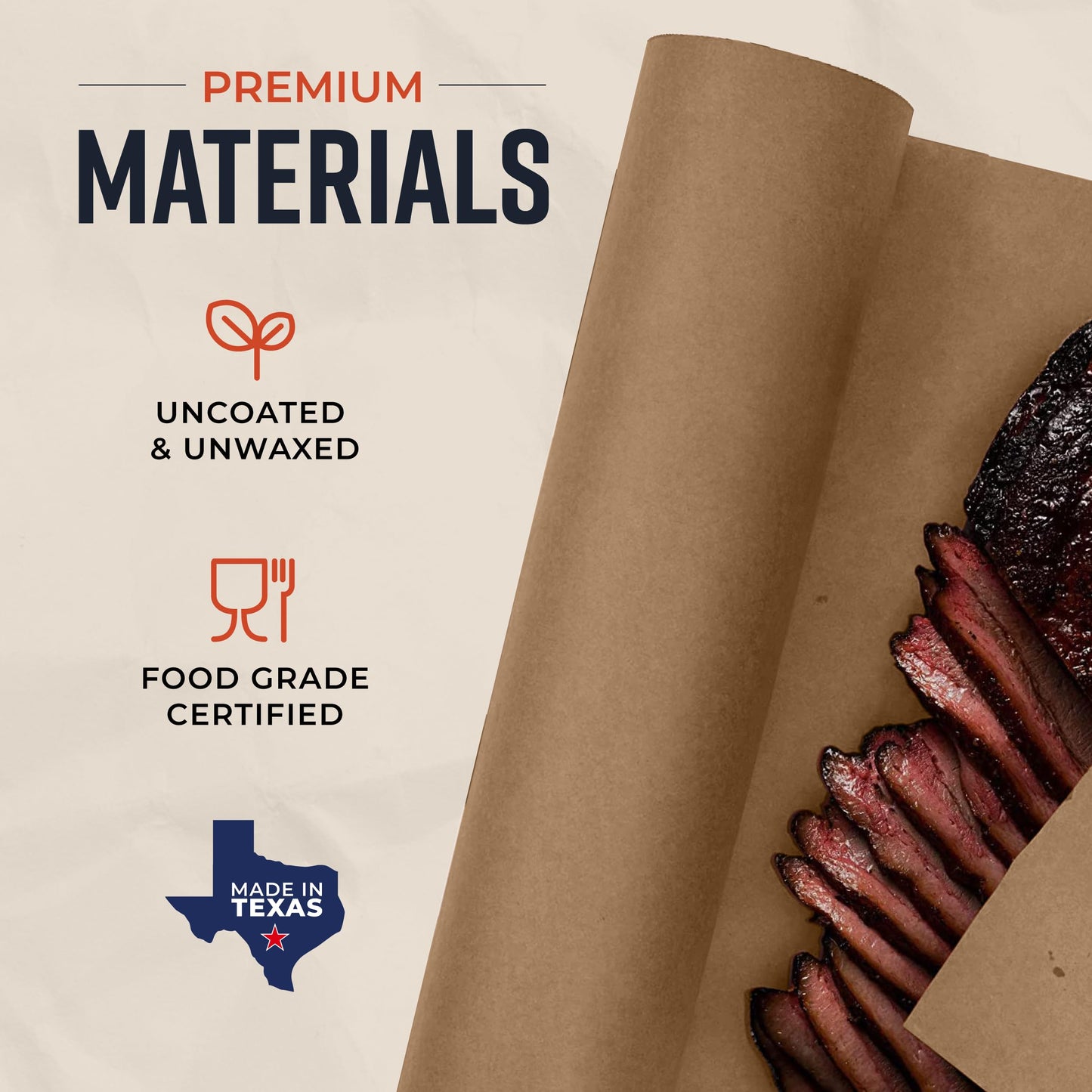 Bryco Goods, Brown Butcher Paper Roll, Unbleached, Uncoated, Unwaxed, Food-Grade, Wide Kraft Paper for BBQ, Smoking, Grilling, Wrapping Meat, Table Covering - USA Made