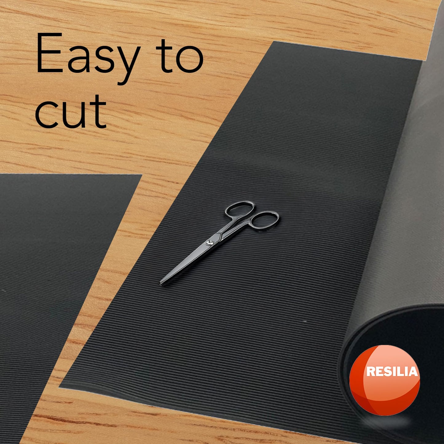Resilia Black V-Groove Utility Runner - Waterproof Vinyl Floor/Surface Protector, Non Slip, Heavy Duty Mats for Indoor Hardwood, Hard Floors, Garage, Hallway, Entryway, Kitchen, & Outdoor