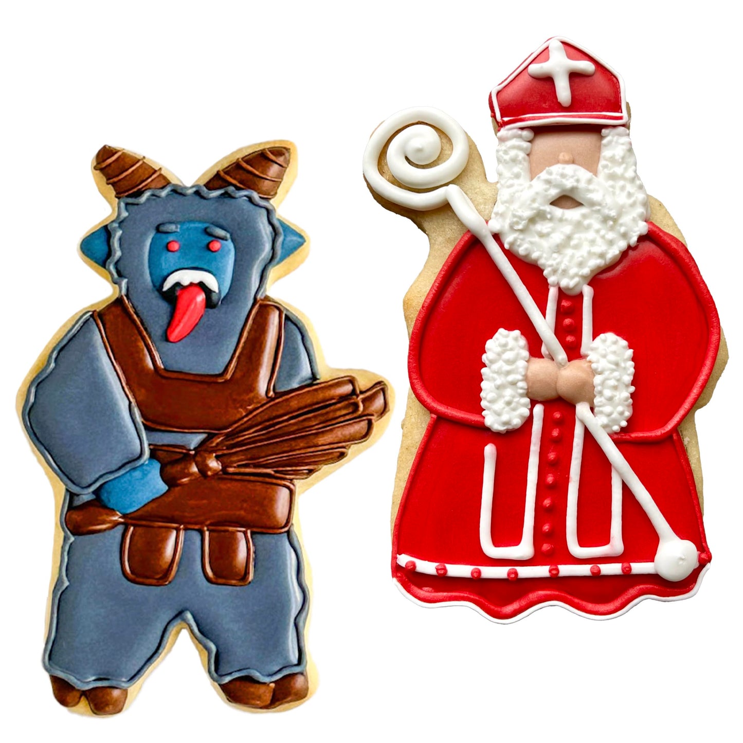 Christmas Folklore 2-Pc. Cookie Cutter Set Made in the USA by Ann Clark, Krampus, Saint Nicholas