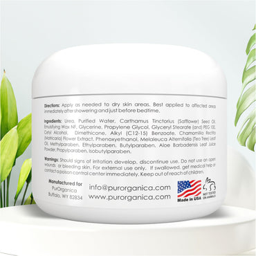 PurOrganica Urea 40% Cream – Made in USA – Foot Cream for Thick, Cracked, Rough, Dead & Dry Skin - Corn, Callus and Dead Skin Remover, Toenail Softener, Moisturizer For Feet, Elbows, Hands and Knees