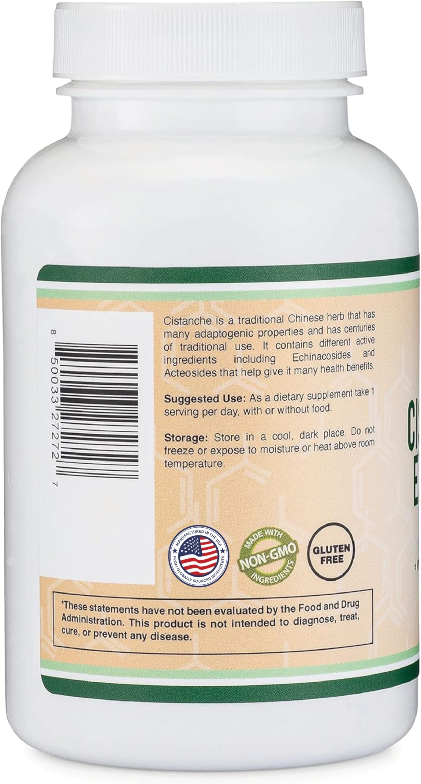 Cistanche Tubulosa Extract 500mg Per Serving (120 Capsules) Cistanche Testosterone Supplement for Men (Standardized to Contain Echinacosides and Acteosides) by Double Wood