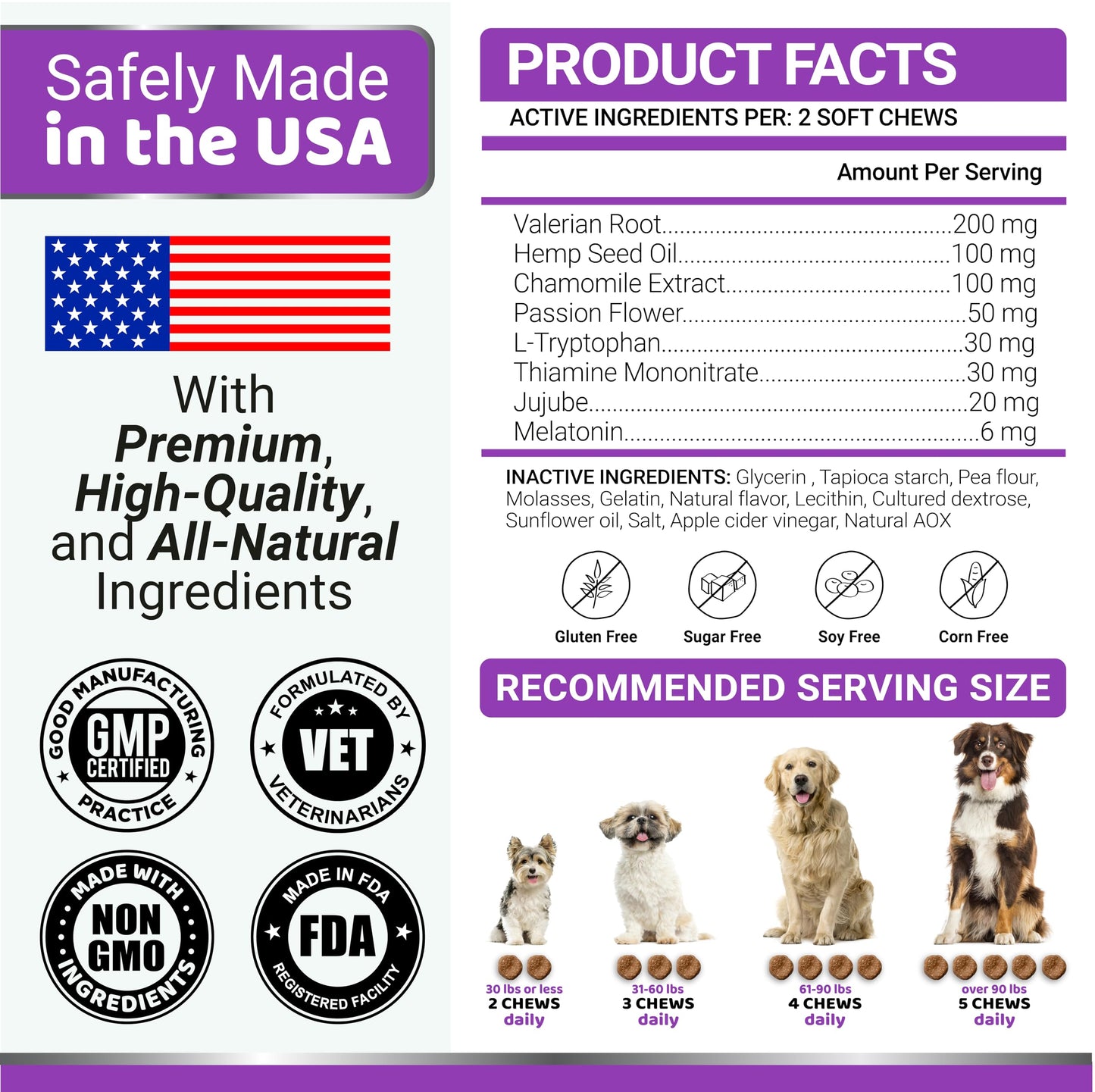 Melatonin for Dogs - 170 Melatonin Chews for Small and Large Dogs - Puppy Sleep Aid - Natural Calming Treats for Stress Anxiety Relief - Canine Sleeping Pills - Thunder, Fireworks, Chewing, Barking