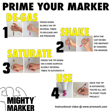 Mighty Marker PM-68 DG Paint Markers, Heavy Duty Industrial Paint Markers, Ketone-Based, Xylene Free, Quick Dry, Degrease Resistant, Made in USA – Bulk Packs for Business Use