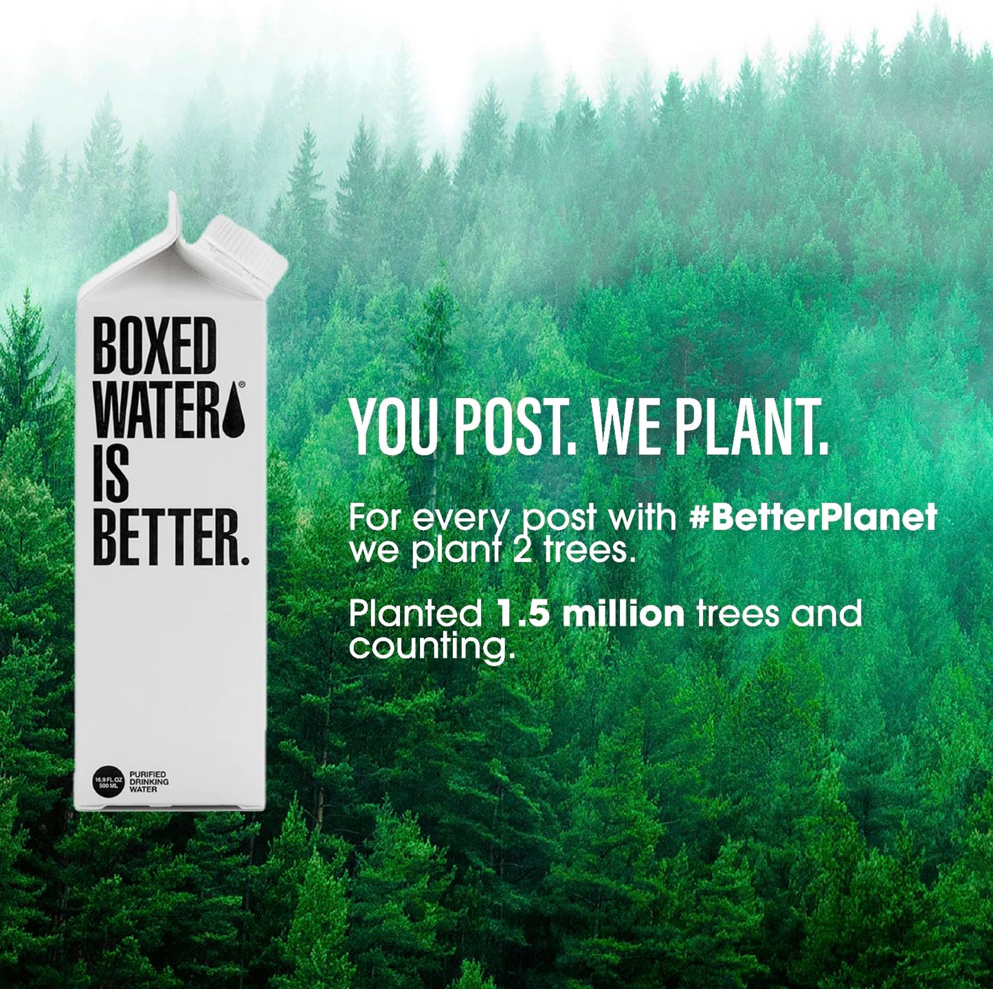 Boxed Water 16.9 oz. (24 Pack) – Purified Drinking Water in 92% Plant- Based Boxes – 100% Recyclable, BPA-Free, Refillable/Reusable Cartons – More Sustainable than Plastic Bottled Water