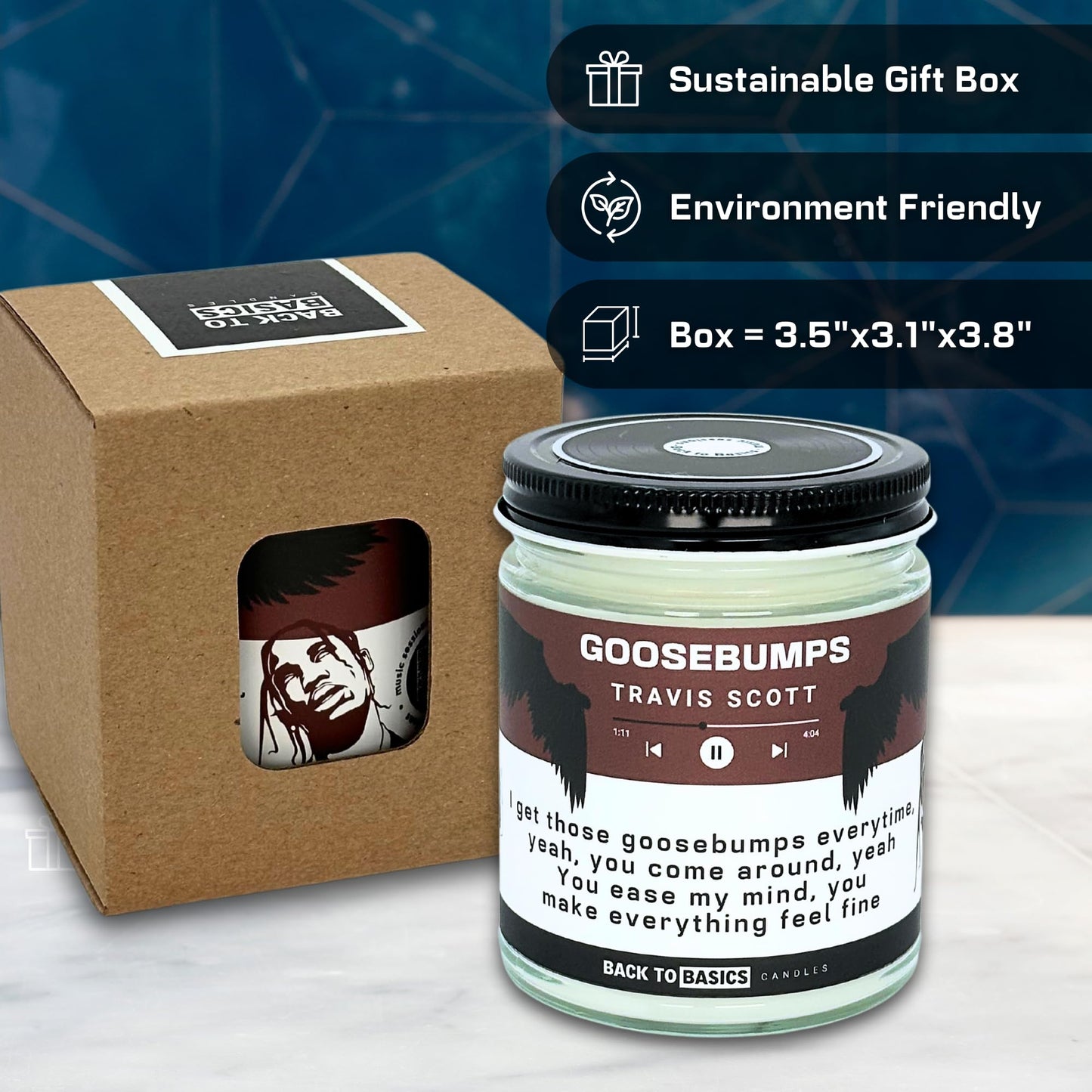 Back to Basics Candles | Goosebumps - 9oz Soy Wax Lavender Scented Cdle for Home Decor, Birthday Gifts for Women, Men, Best Friend | Relaxing Aromatherapy Made in USAan