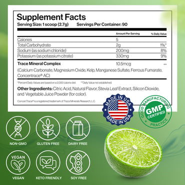 Dr. Price’s Electrolyte Mix | Sugar-Free Hydration Powder with 72+ Trace Minerals | No Sugar, Fast-Dissolving Electrolytes Powder Packets | Lemon-Lime, 90 Servings