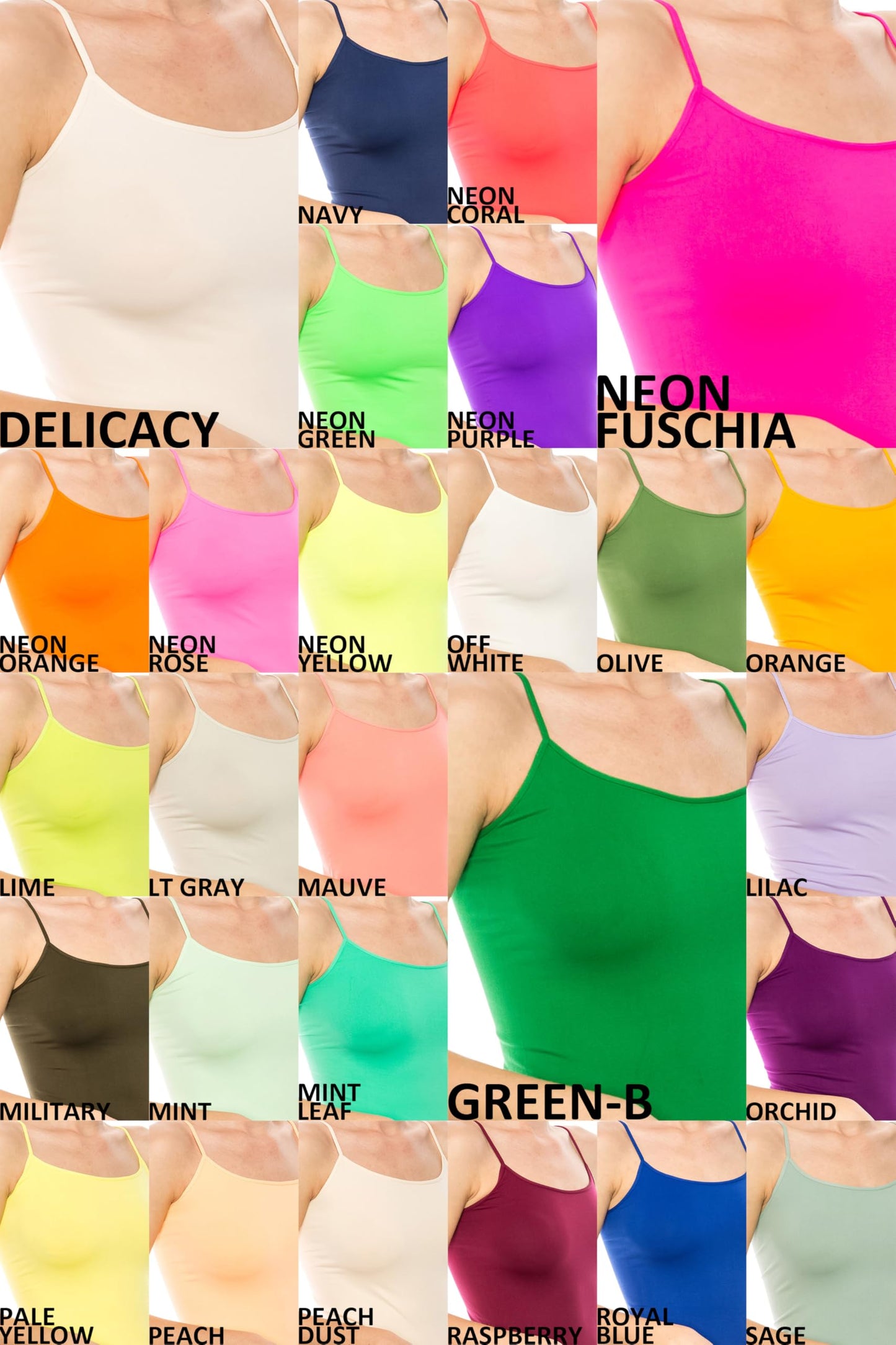 Kurve American Made Basic Seamless Cami, UV Protective Fabric UPF 50+ (Made With Love In The USA)