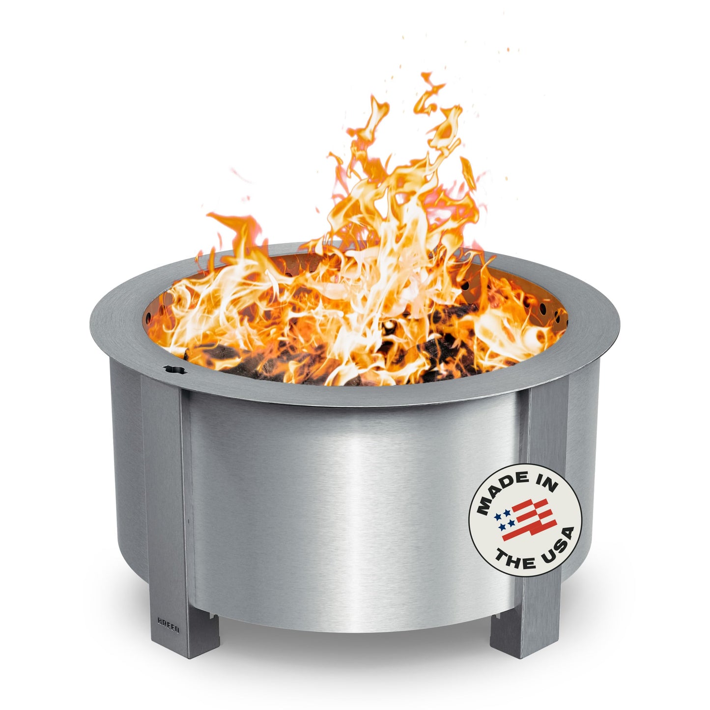 Breeo Smokeless FIrePit (X Series 24, Stainless Steel) | 27.5 inch Smokeless Fire Pit for Outside | 62 Pounds | Ideal for Families Compatible with Wide Range of Breeo Accessories