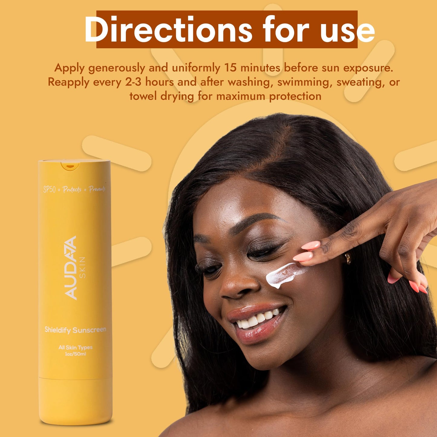 AUDAJA Shieldify Mineral Sunscreen SPF 50 with Zinc Oxide & 7% Titanium Dioxide – Broad Spectrum UV Protection with Hyaluronic Acid –Anti-Aging & Anti-Acne, Made in USA, Cruelty-Free