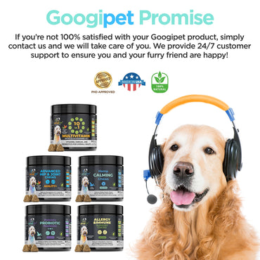 Googipet Daily Hemp Calming Chews for Dogs - Separation Anxiety Relief for Dogs, Non-Drowsy Dog Calming Chews - Anxiety Relief Treats with Valerian Root, & Hemp