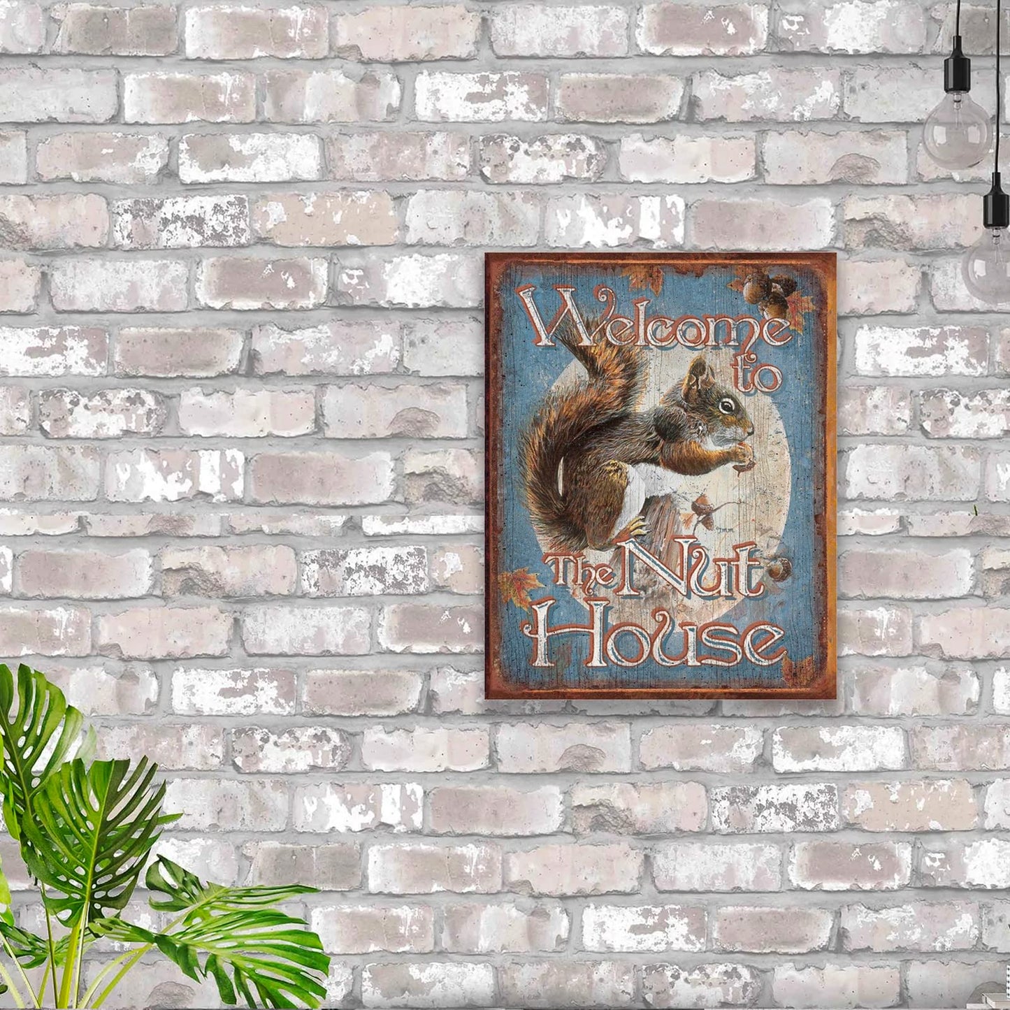 Desperate Enterprises Welcome to The Nut House Tin Sign - Nostalgic Vintage Metal Wall Decor - Made in USA