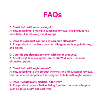 Pink Stork Menopause Supplements for Women - Hot Flash, Cortisol, Stress Support - Perimenopause - 9 Clinically-Studied Herbs - Ashwagandha, Vitex, Maca Root, Black Cohosh - 60 Capsules