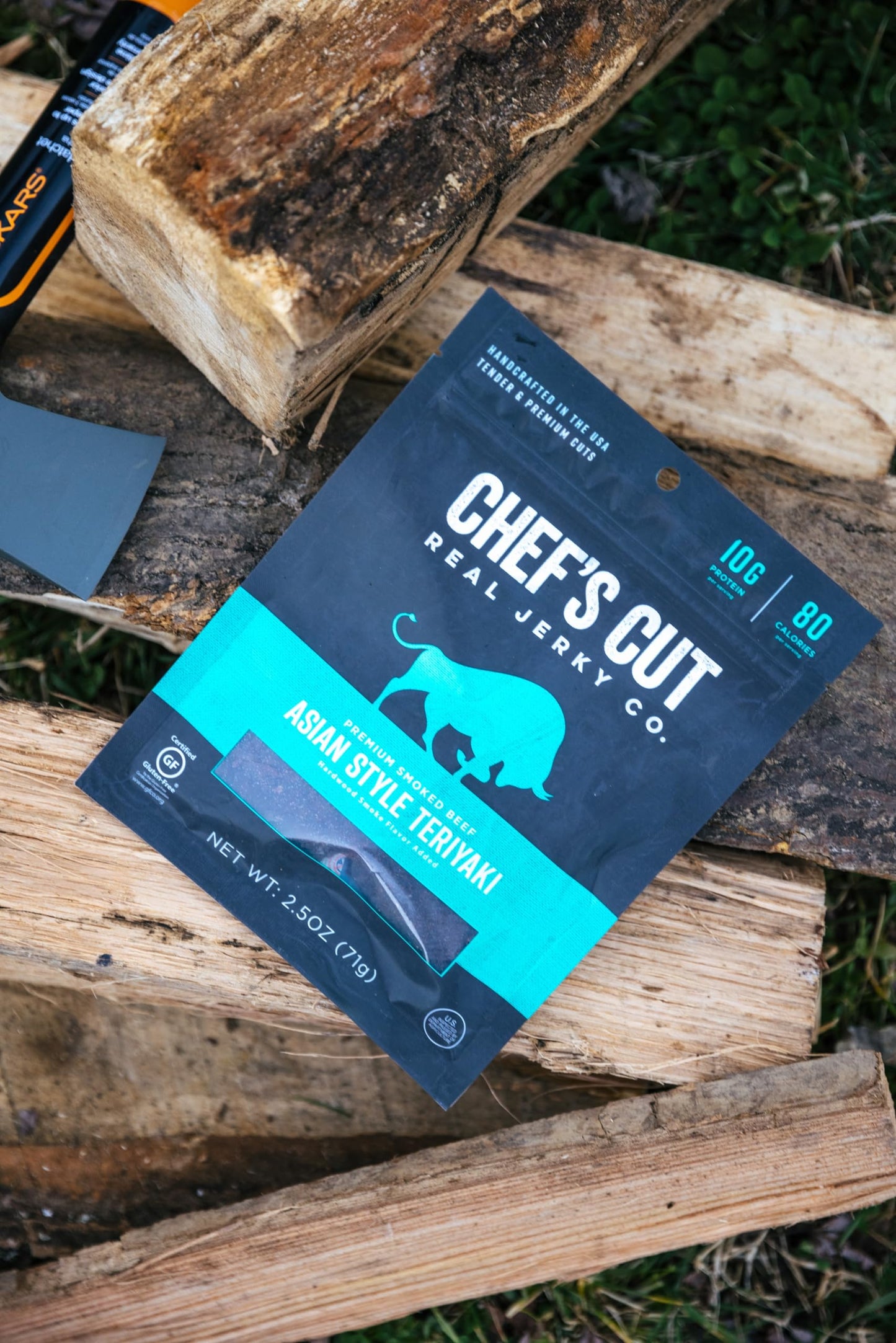 Chef's Cut Beef Jerky Meat, Teriyaki (2.5 Ounce Bags, Pack of 4) - High Protein, 10g Protein, 80 Calories, Gluten-Free, Premium Lean Smoked Beef, Keto Friendly Snack, Low Carb Snack