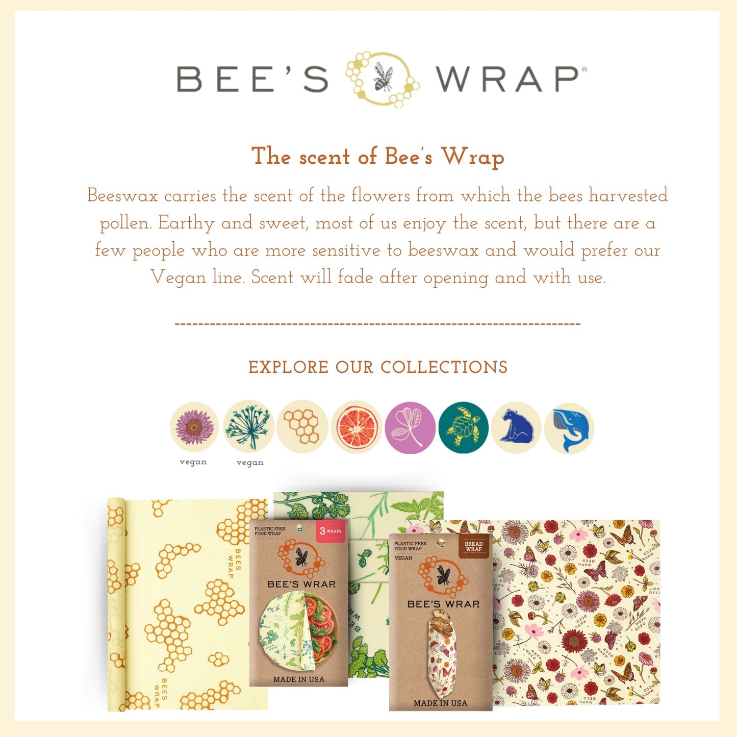 Bee's Wrap Reusable Beeswax Food Wraps Made in the USA, Eco Friendly Beeswax, Sustainable Organic Cotton Wraps, XL Bread Wrap for Homemade Bread, Honeycomb