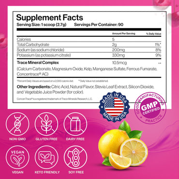 Dr. Price’s Electrolyte Mix | Sugar-Free Hydration Powder with 72+ Trace Minerals | No Sugar, Fast-Dissolving Electrolytes Powder Packets | Cherry Lemonade, 90 Servings