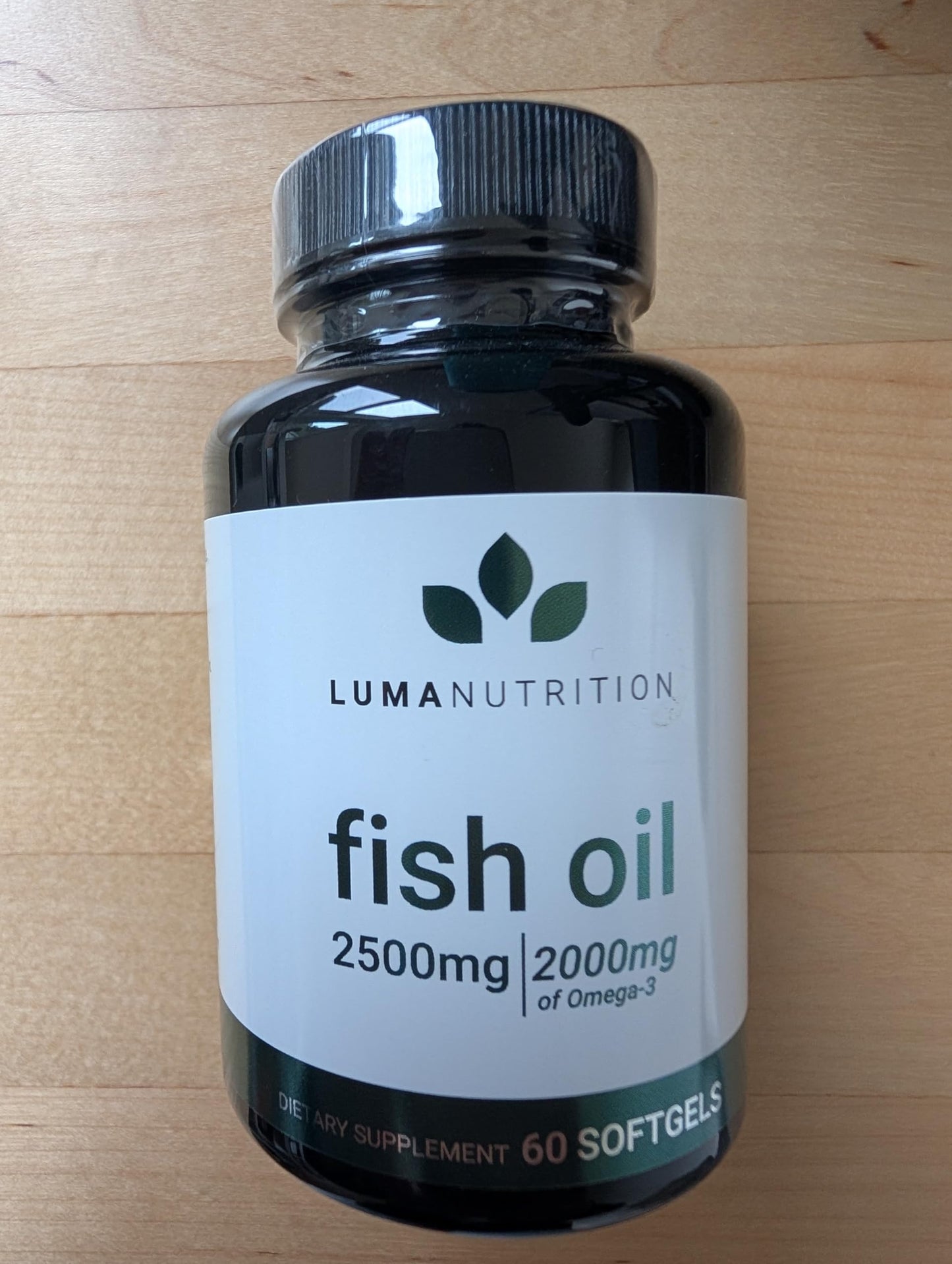 Luma Nutrition Omega 3 Fish Oil Supplement - Extra Strength 2500mg - 2000mg EPA & DHA - Brain and Heart Health - 60 Softgels