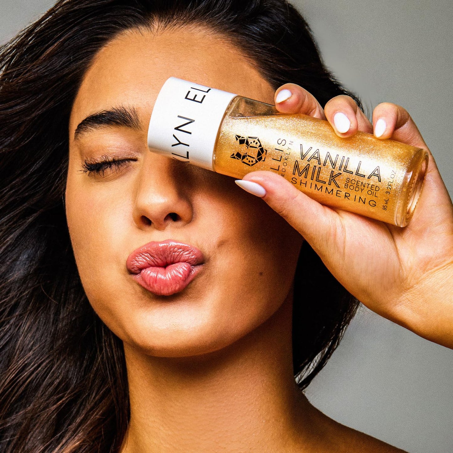 Ellis Brooklyn VANILLA MILK Shimmering Scented, Shimmer Body Oil, Dry Oil for Body, Moisturizing, Vanilla Body Oil Fragrance, Body Glow, 3.2 Fl Oz