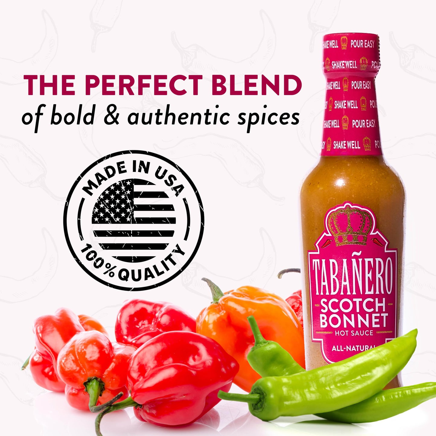 Tabañero Scotch Bonnet Pepper Hot Sauce, 5 oz Bottle, All-Natural Gourmet Heat, Perfect for Tacos, Wings, Eggs, Gluten-Free, Vegan, Kosher, USA Made,