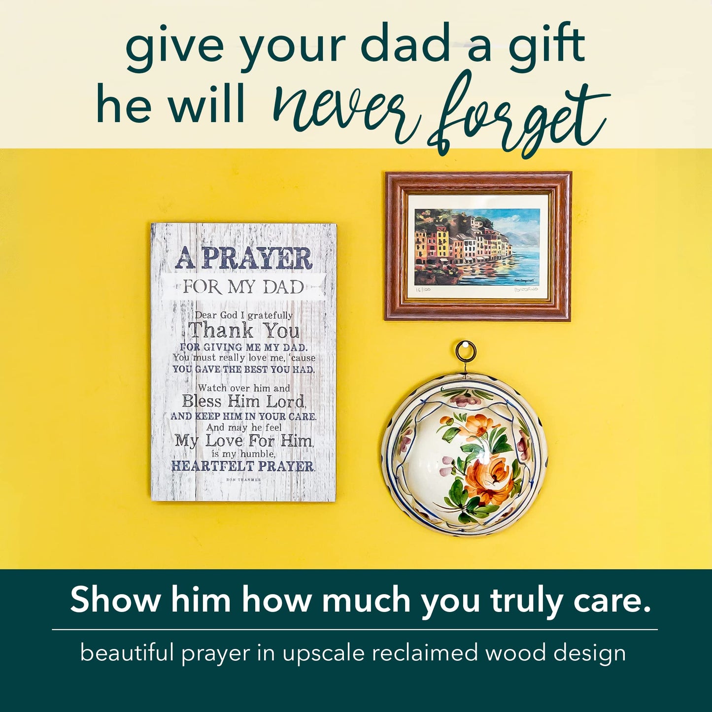 DEXSA Prayer for My Dad Wood Frame Wall Plaque for Father’s Day, Birthday Gift for Dad | Made in USA | Bonus Dad Gift, Father-in-Law Picture Frame | Best Dad Plaque from Son or Daughter