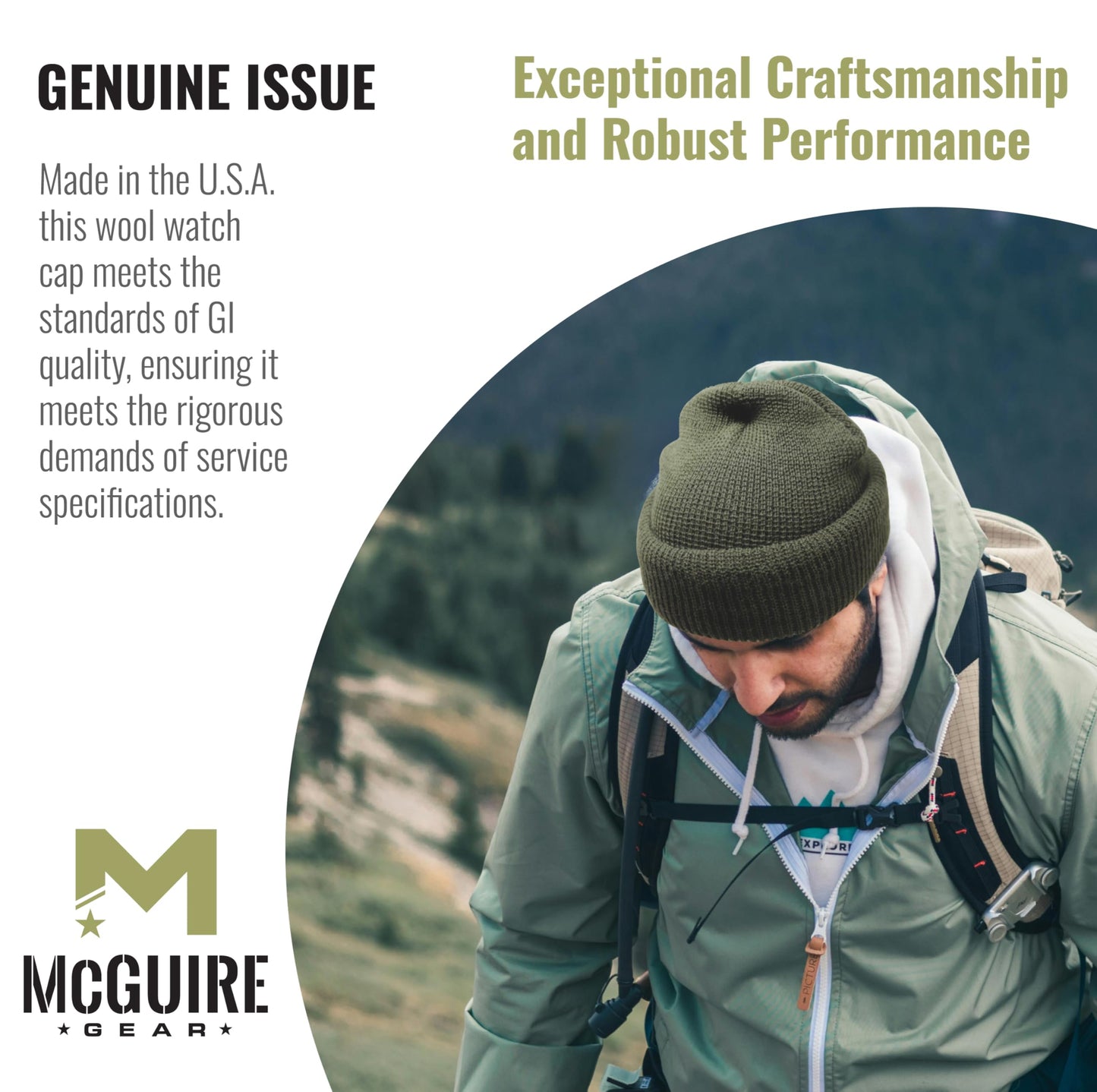 Warm Winter Watch Cap 100% Wool Beanie Made in USA to Military Specifications Orange