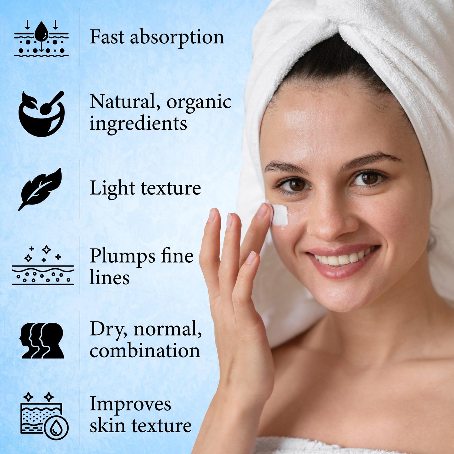 Florencia Ultra Peptide Cream - Nourishing, Organic Face Moisturizer with Hyaluronic Acid & Matrixyl 3000 - Hydrates, Rejuvenates, Firms, Improves Fine Lines - Natural & Vegan, 2 oz