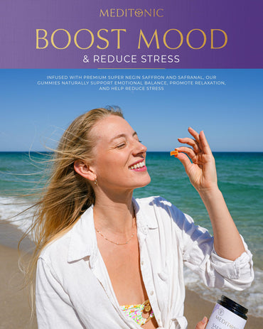 MEDITONIC™ Saffwell Gummies | Super Negin SAFFRON & Safranal | Mood, Vision, Focus Enhancer | 30 Premium U.S Made Gummies | Guranteed Superior American Made Quality