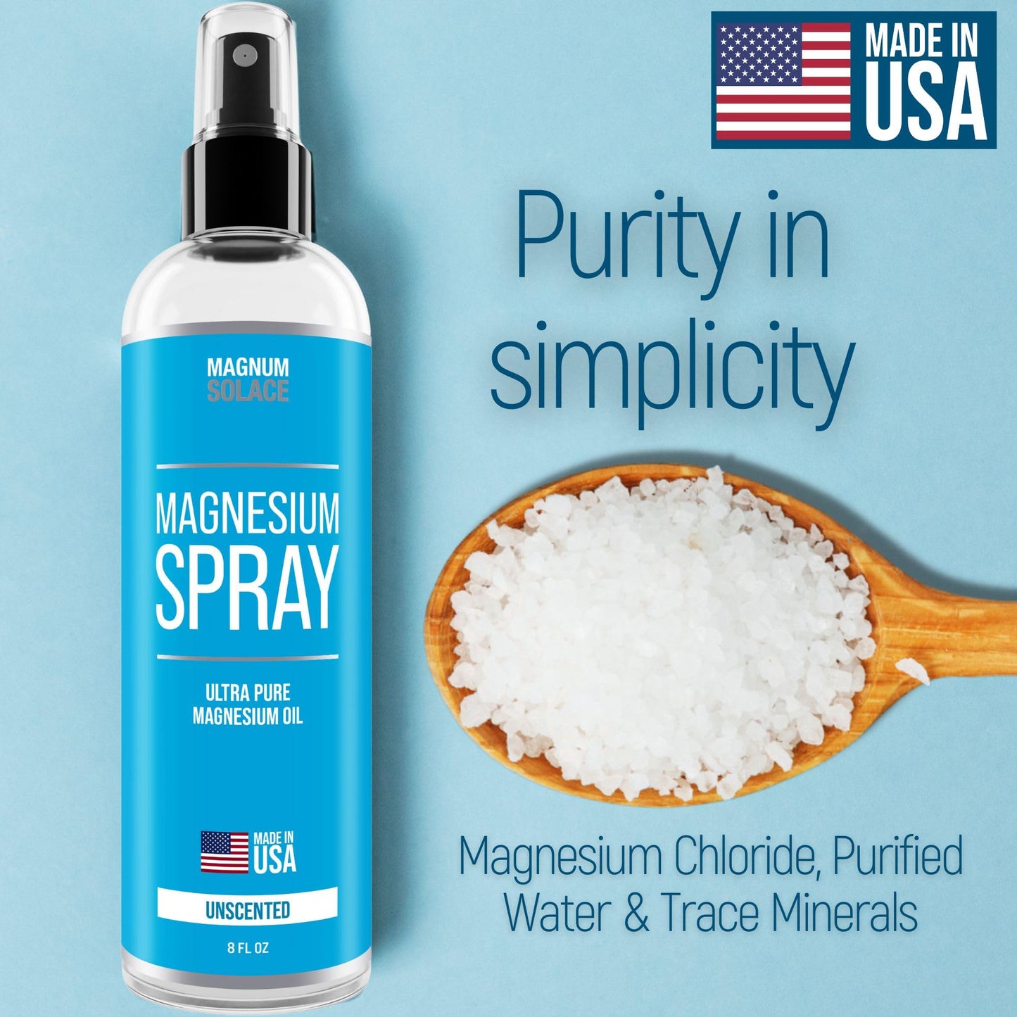 Magnesium Spray - Magnesium Oil for Feet - USP Grade Pure Magnesium Oil Spray - Made in USA Since 2008