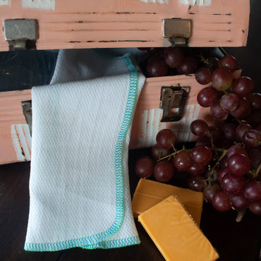 Rainbow Colored Paperless Towels - One Dozen Eco Friendly Birdseye Cotton Sustainable Reusable Paper Towels, zero waste kitchen products Made in the USA (Bright White)