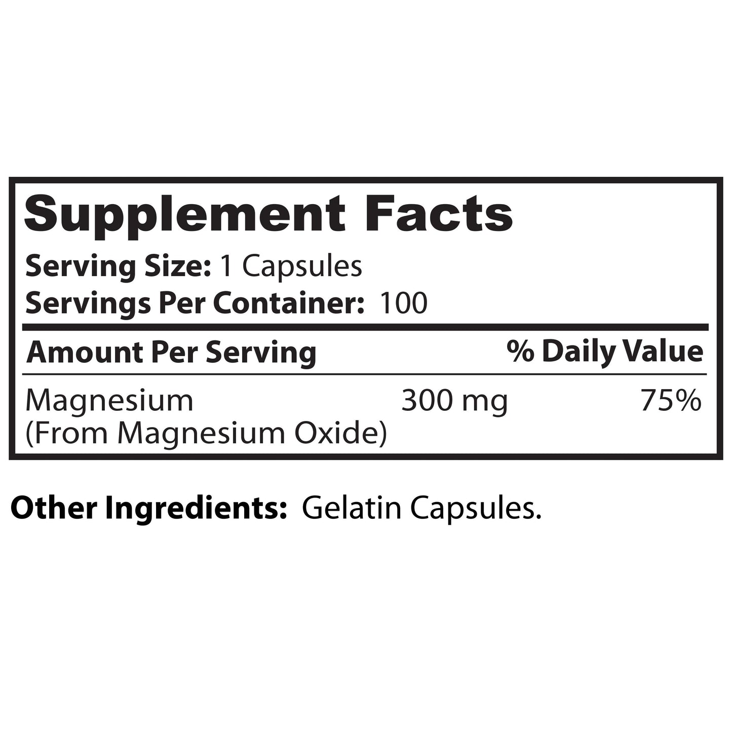 Dr. Clark Magnesium Oxide Supplement, 300mg, 100 Gelatin Capsules