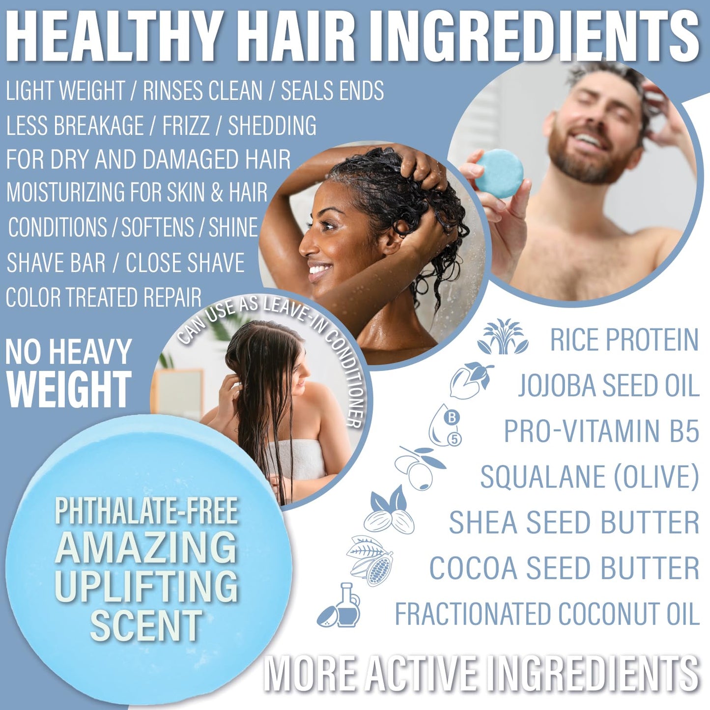 Luxiny Travel Shampoo and Conditioner Bar - Plant-Based, Multipurpose, TSA Compliant, Eco-Friendly, Sulfate & Paraben-Free, Suitable for All Hair Types & Color-Treated Hair, 200 grams, Bay Rum Scent