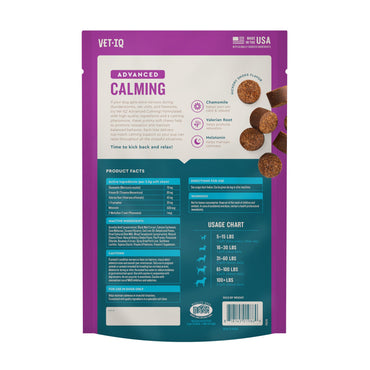 VetIQ Calming Support Supplement for Dogs, Calming Chews Help Manage Stress and Promote Relaxation, Anxiety Relief for Dogs, Made in The USA, 60 Count