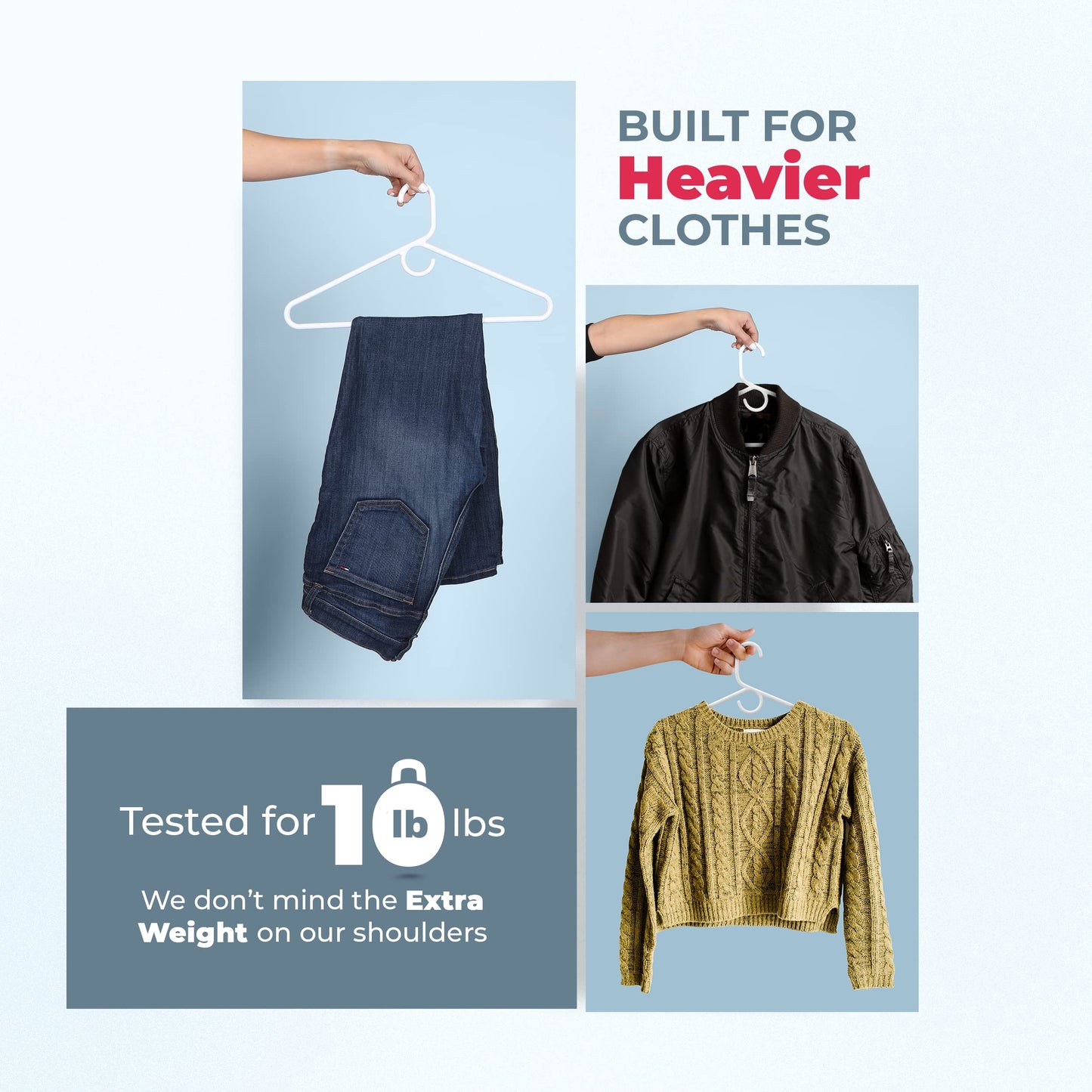 Made in USA Heavy Duty Plastic Clothes Hangers Bulk, 20 30 50 100 Pack Available, Strong Plastic Hangers, Jacket Coat Hangers, Thick Plastic Hanger for Closet and Clothing Hangars