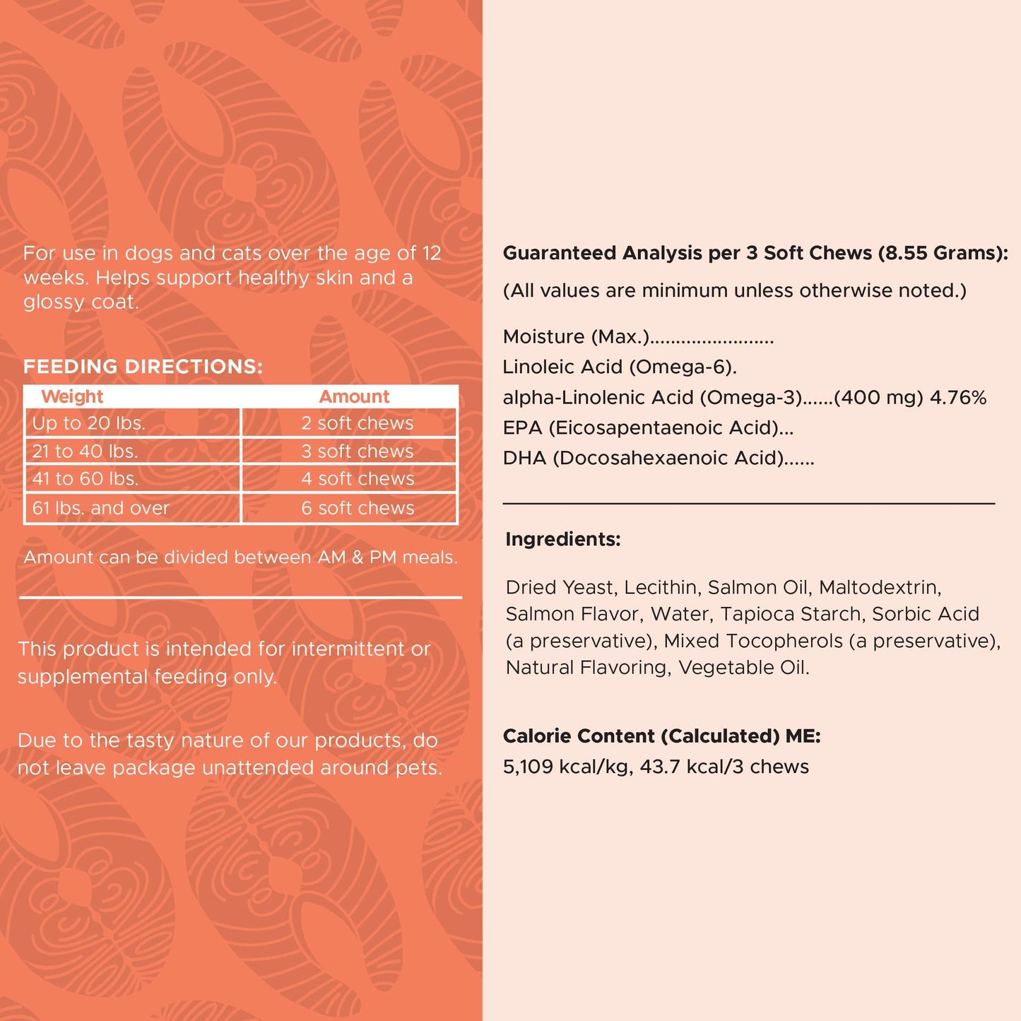 Salmon Oil for Dogs - Soft Chew Omega Treats for Skin and Coat - Fish Oil Blend of Essential Fatty Acids, Omega 3 and 6, Vitamins, Antioxidants and Minerals - Made in USA