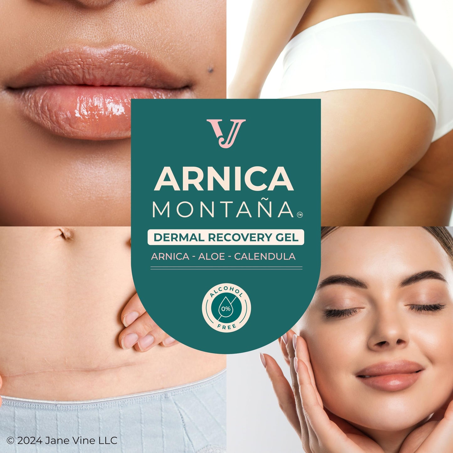 JANE VINE Arnica Gel For Face, Arnica Cream and Bruise Cream to Soothe with Aloe and Calendula for Face and Body, Menthol Free, Alcohol Free, 7oz Pump