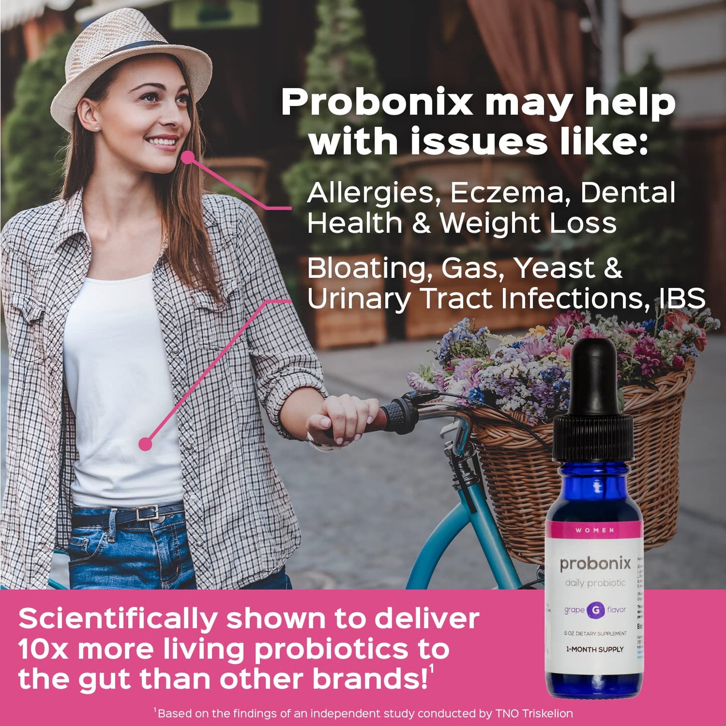 Probonix Humarian Liquid Probiotics for Women - 12-Strain Probiotic Drops to Fortify Women’s Gut Health, Vaginal Health, Immunity and Overall Wellness - 30-Day Supply - Delicious Grape Flavor
