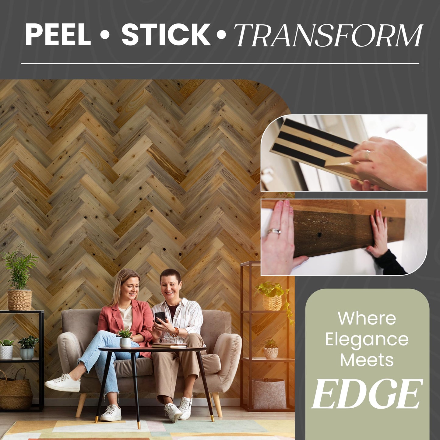 TIMBERCHiC 100% Wood Wall Planks - Made in USA - Peel-and-Stick Wall Panels for Interior Decor - DIY Adhesive Wall Panels, River Plank (3" x 10 Sq Ft)