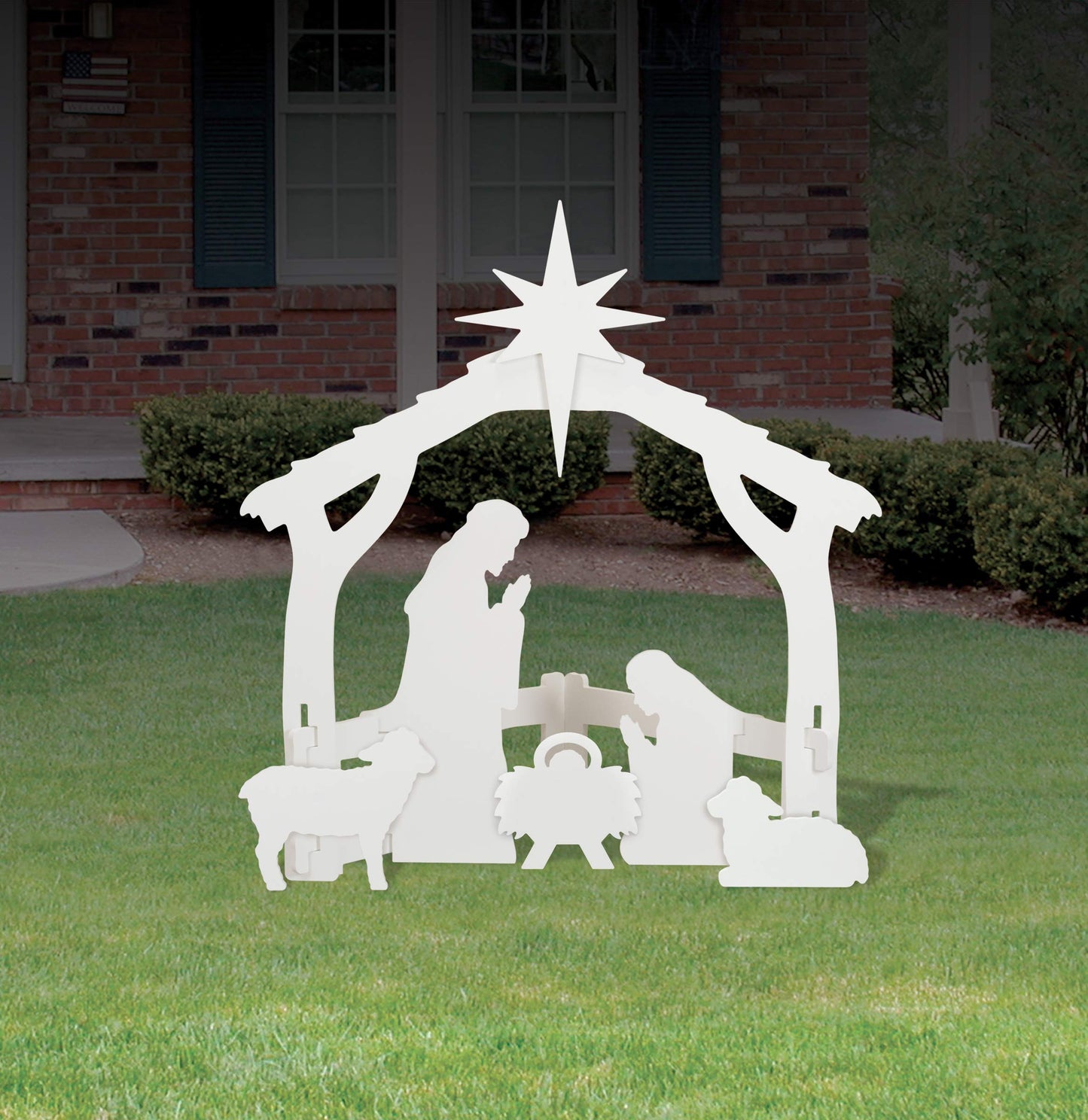 FrontYard Originals All-Weather Outdoor Nativity, Waterproof, Made in USA, Over 4ft Tall, Durable Material, Simple Assembly, Easy Storage, Yard Nativity Set