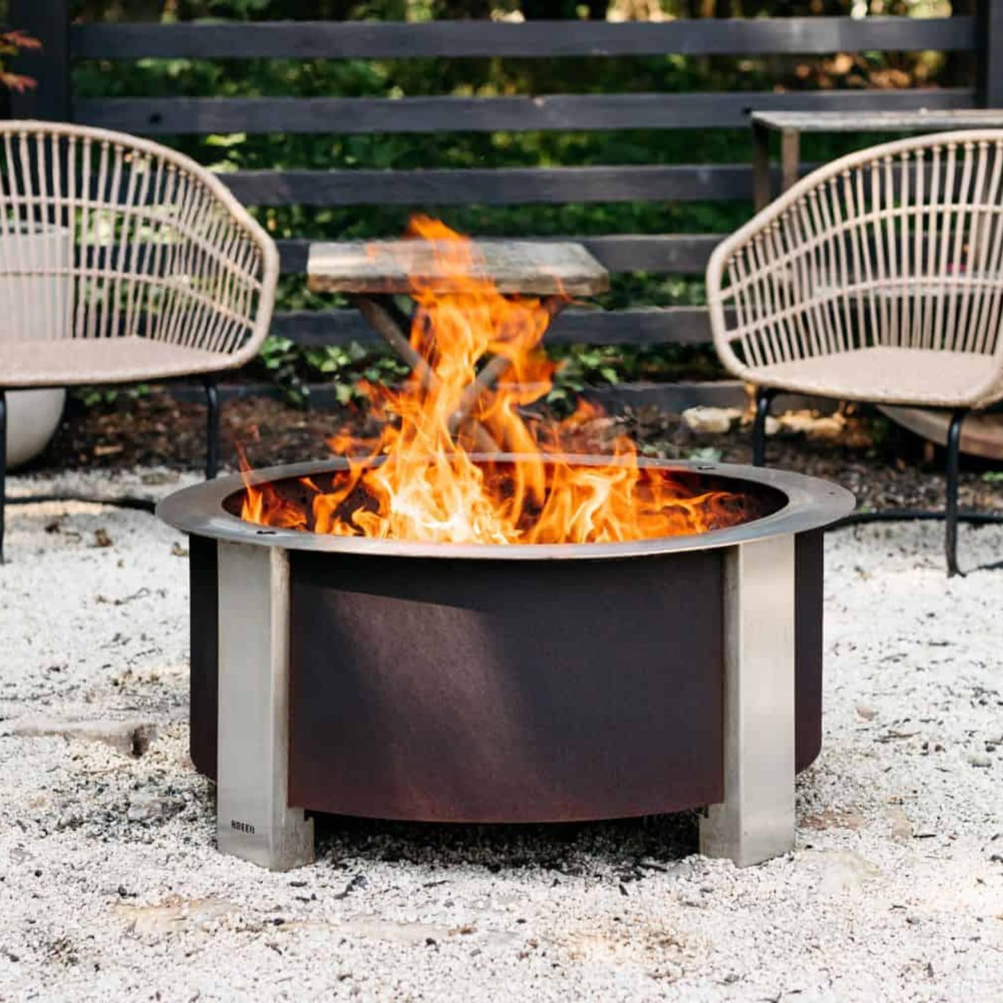Breeo Smokeless FIrePit (X Series 30, Corten Steel) | 34.5 inch Smokeless Fire Pit for Outside | 94 Pounds | Ideal for Families Compatible with Wide Range of Breeo Accessories