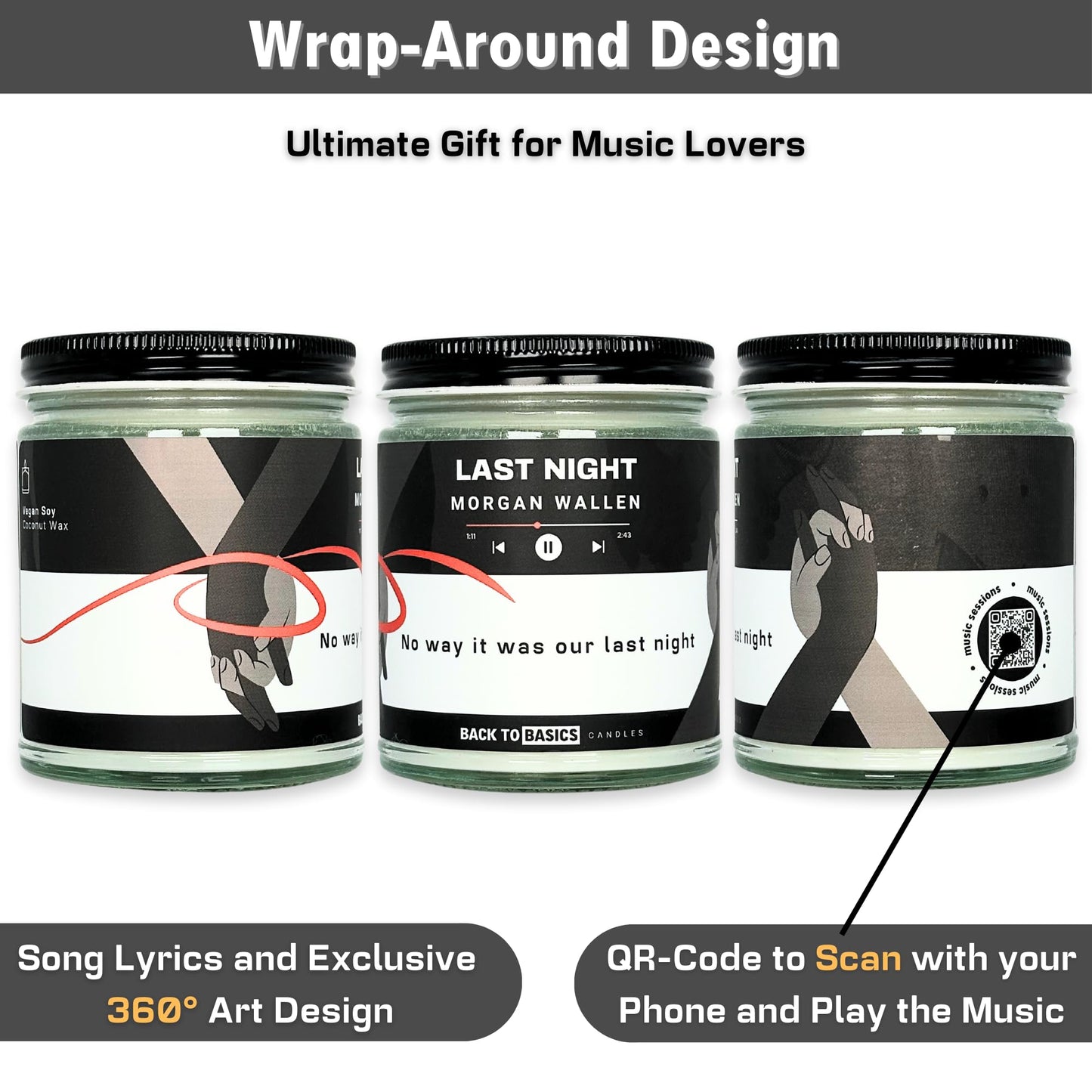 Back to Basics Candles | Last Night - 9oz Soy Wax Fir Balsam Scented Candle for Home Decor, Birthday Gifts for Women, Men, Best Friend | Relaxing Aromatherapy Made in USA