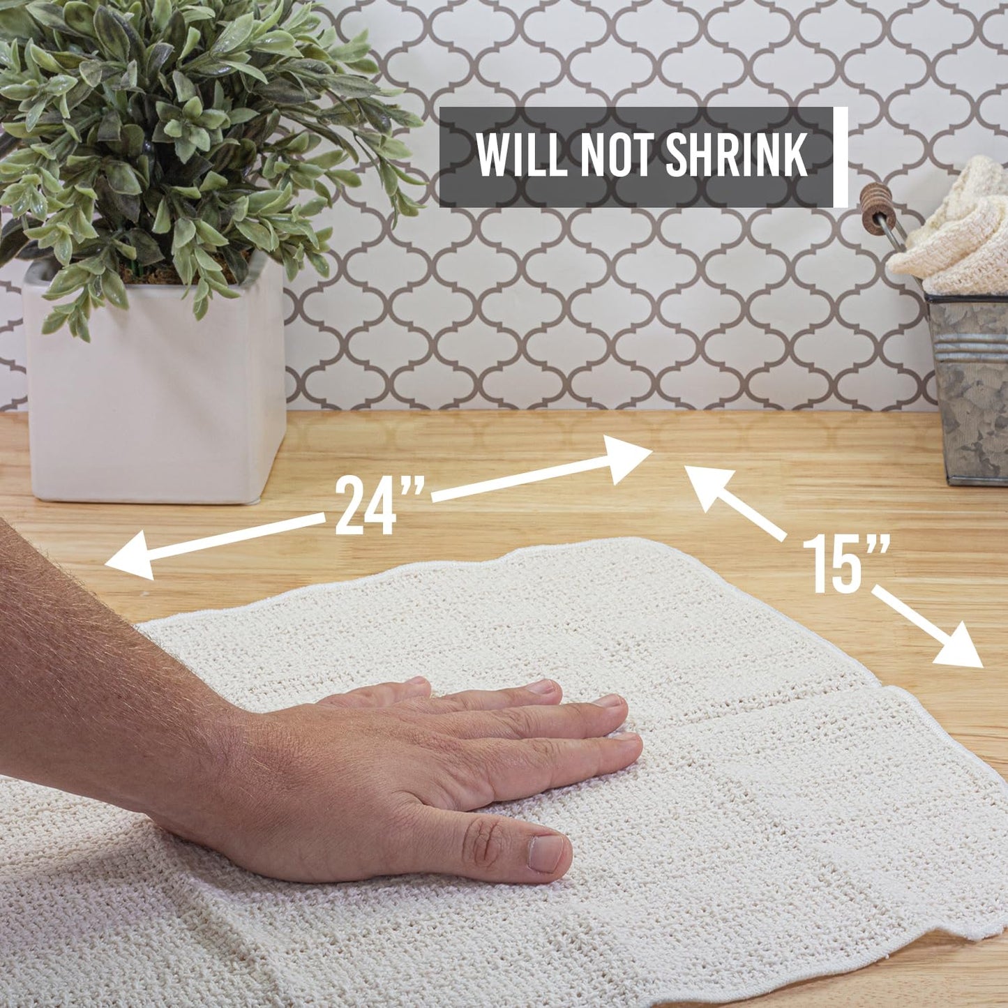 Country Cottons Old Fashion 100% Cotton Kitchen Towels - Set of 2-24"x15" (Gray/Natural)
