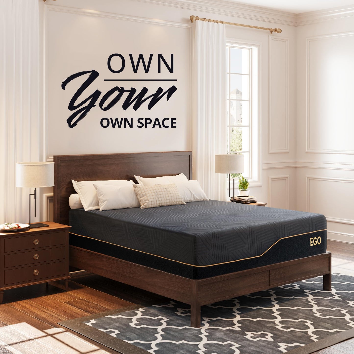 EGOHOME 14 inch Firm Mattress, Memory Foam Mattress with Cooling Cover, Bed in a Box, CertiPUR-US Certified, Breathable and Supportive, Made in USA