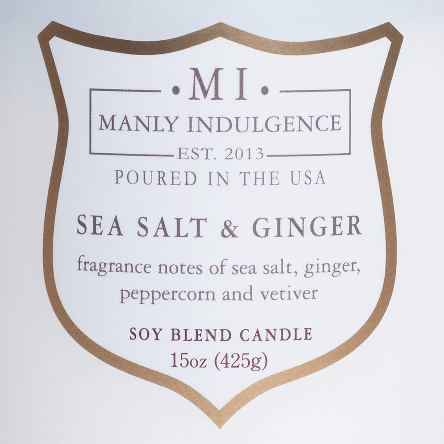 Manly Indulgence Sea Salt & Ginger Scented Candles for Men, 15 oz Wooden Wick, Fathers Day Candle, 60H Burn, Candles for Home Scented - Made in The USA