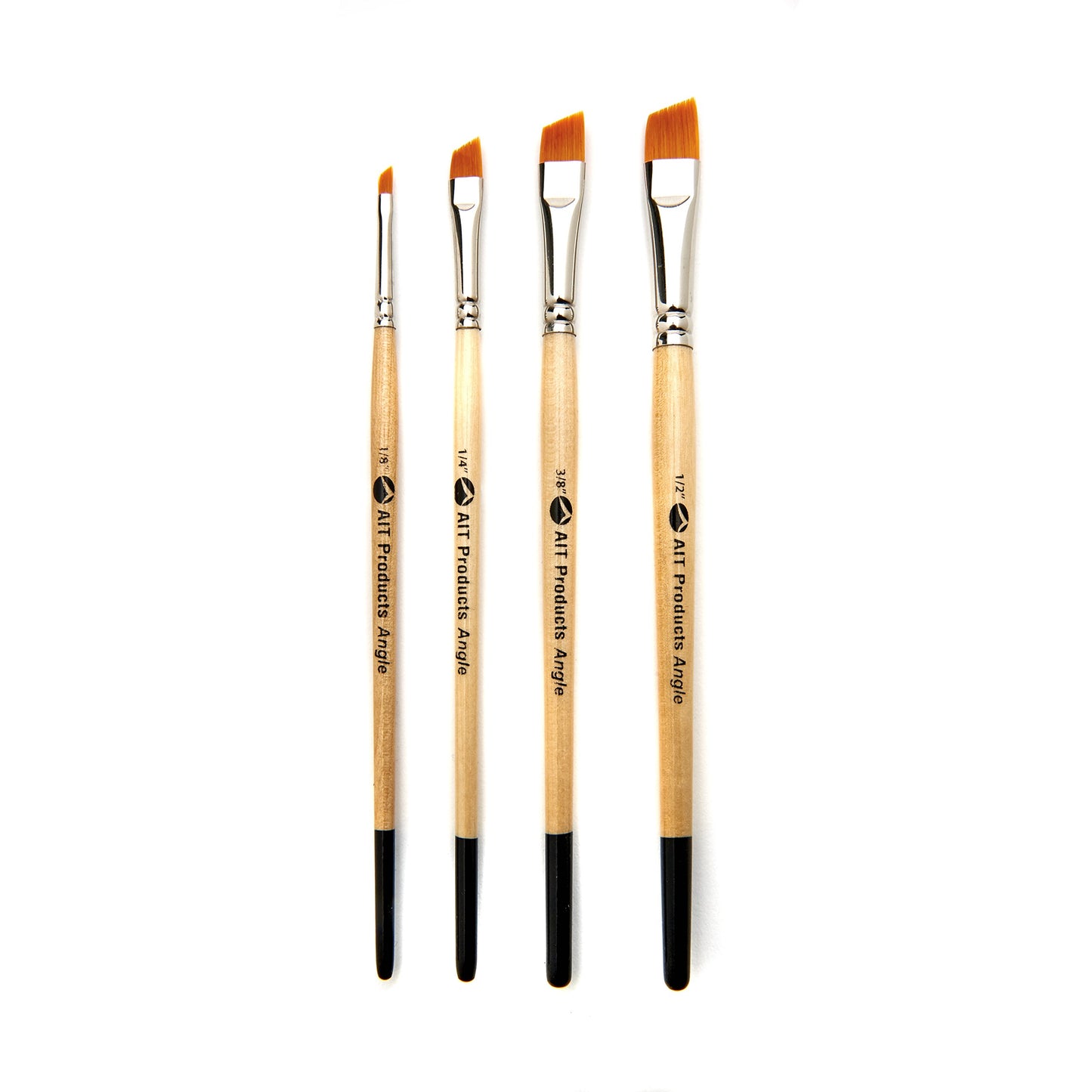 AIT Art Paint Brushes, Set of 8 Includes Angle Shaders, Filberts, and a Fan, Handmade in USA to Last Longer Without Shedding or Breaking, Allowing Painting with Brushes That Artists Trust to Perform