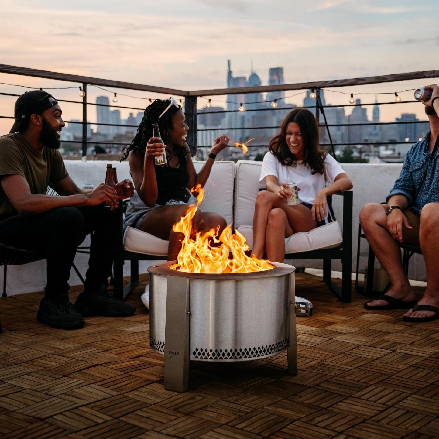 Breeo Smokeless FIrePit (Y Series - Stainless Steel) | 21 inch Portable Smokeless Fire Pit for Outside | 31 Pounds | Ideal for Families Compatible with Wide Range of Breeo Accessories
