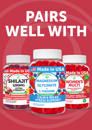 Lunakai USA Made KSM-66 Ashwagandha Gummies for Women & Men – Non-GMO Stress, Mood & Sleep Support Supplement, 60ct