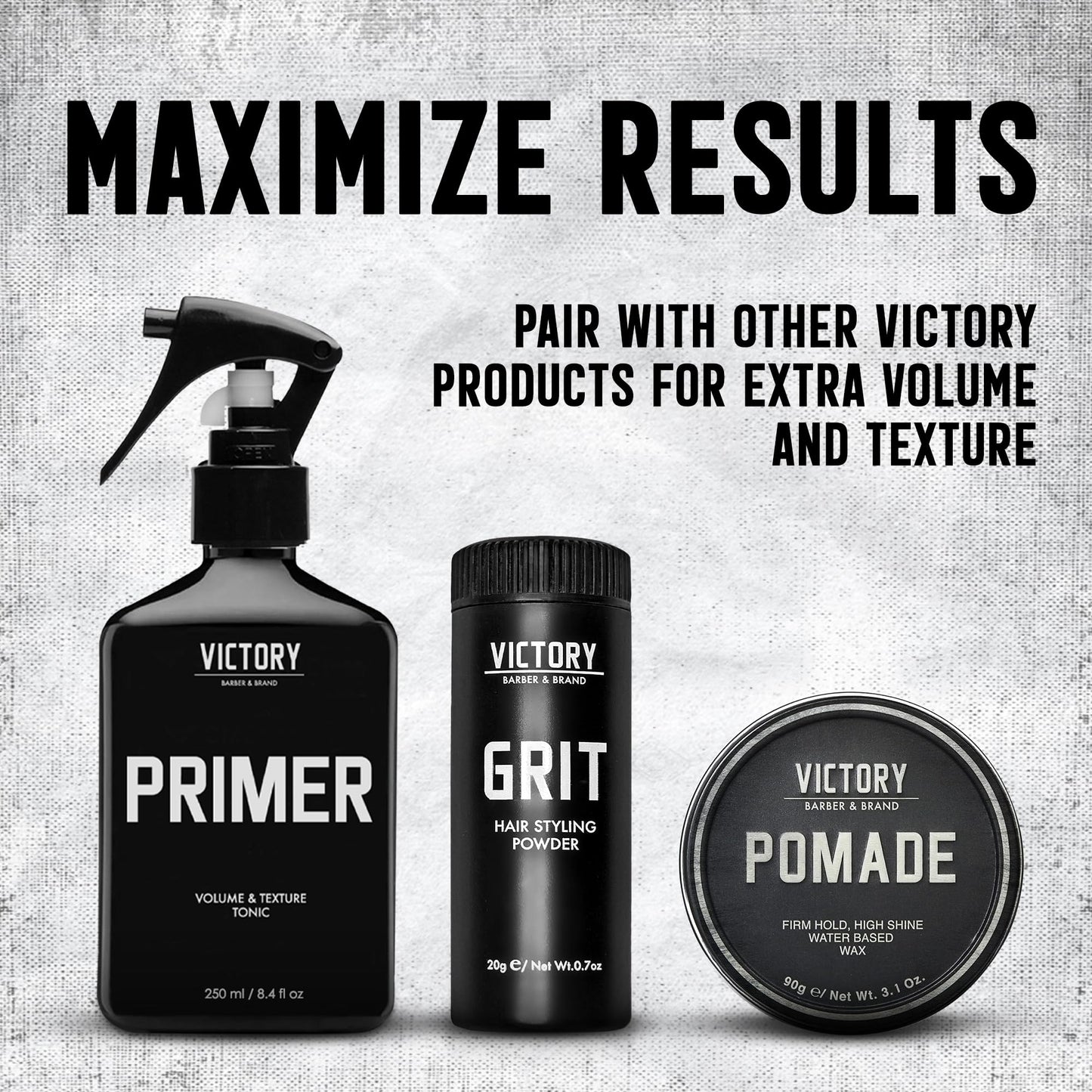 Victory Barber & Brand Grit Styling Powder for Men Men’s Hair Products Made in the USA | Composite Clay Styling Powder | 0.35 oz