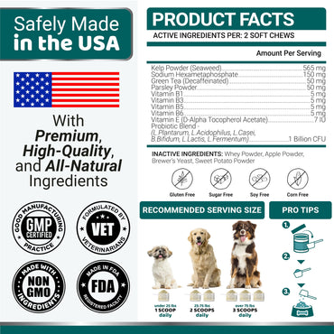 Dog Dental Powder - Breath Freshener - Dog Teeth Cleaning Powder - Tartar and Plaque Off Remover for Dogs - Probiotics - Multivitamin Blend Pet Oral Care Vitamins and Supplements - All Breeds & Sizes