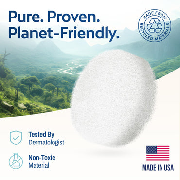 HartFelt Round Face Scrubber for Women | Reusable Facial Sponges for Daily Cleansing | Facial Exfoliating Pads for Removing Dead Skin, Dirt & Makeup | Use with Favorite Cream | Made in USA - 1 Count